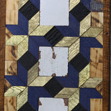 Amish Barn Quilt Wall Art, 30 by 10.5 Gold and Blue Stars