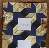 Amish Barn Quilt Wall Art, 30 by 10.5 Gold and Blue Stars