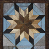 Amish Barn Quilt Wall Art, 30 by 10.5 Teal and Gold Flowers