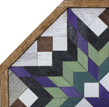 Amish Barn Quilt Wall Art, 2 by 2 Octagon: Purple and Green Flower