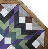 Amish Barn Quilt Wall Art, 2 by 2 Octagon: Purple and Green Flower