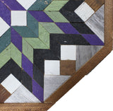 Amish Barn Quilt Wall Art, 2 by 2 Octagon: Purple and Green Flower