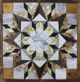 Amish Barn Quilt Wall Art, 2 by 2  Black, Gold, and Brown Flower