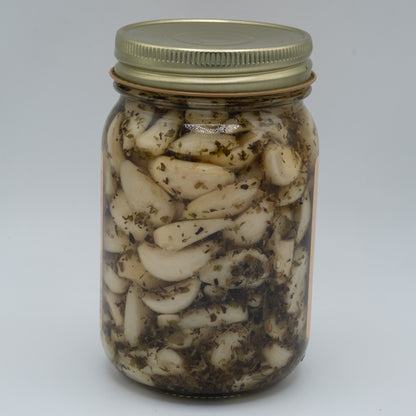 Savory Italian Garlic | Herb-Packed Pickled Garlic | 16 oz
