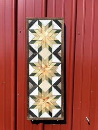 Amish Handmade Barn Quilt Wall Art – Reclaimed Barn Wood – 10.5” x 30”