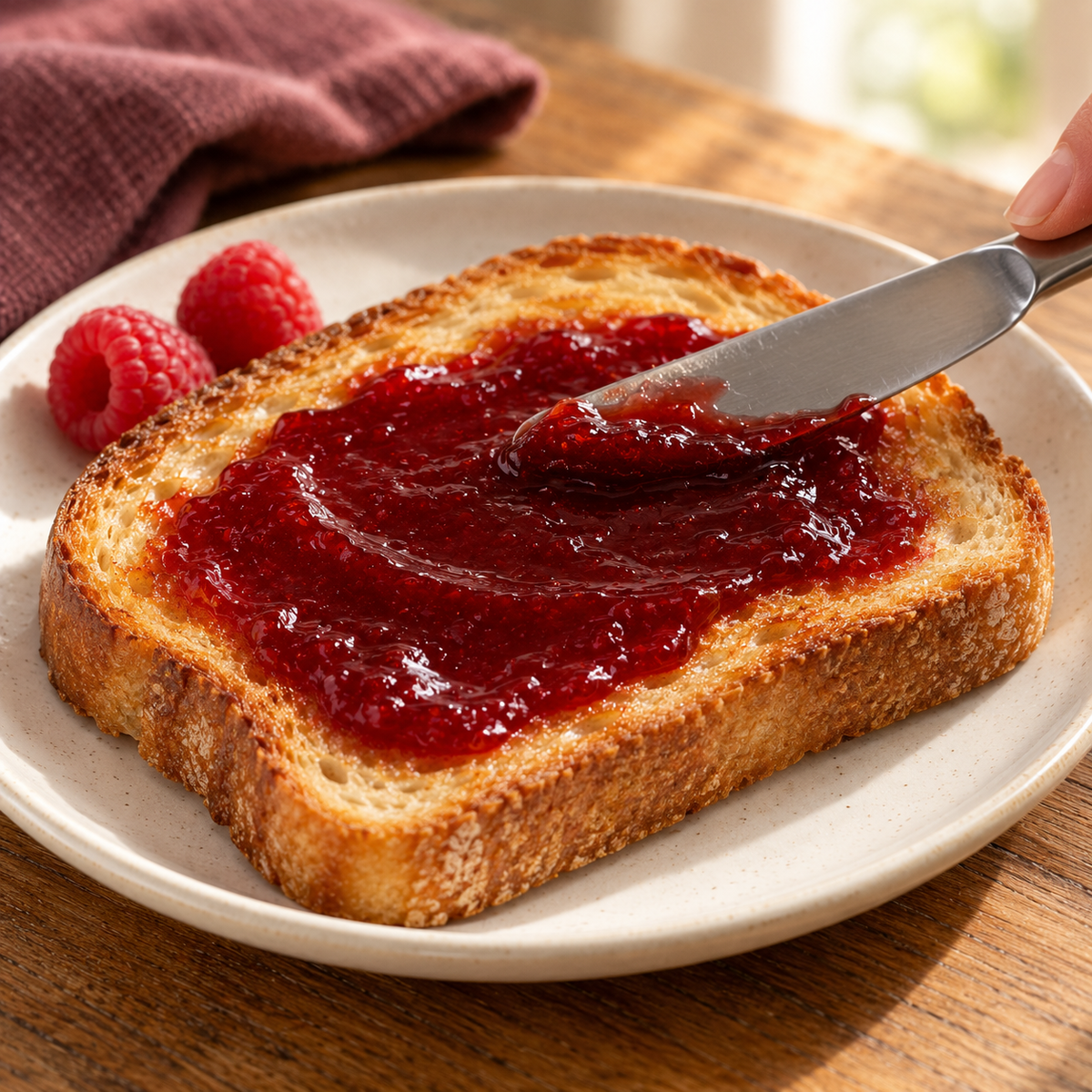 AI-generated serving suggestion: raspberry serving.