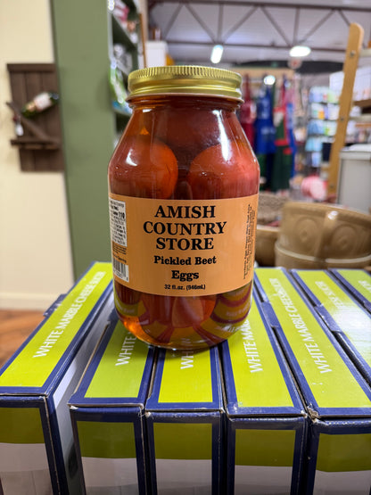 Genuine front label photograph of Pickled Beet Eggs | Sweet & Tangy | 32 fl oz