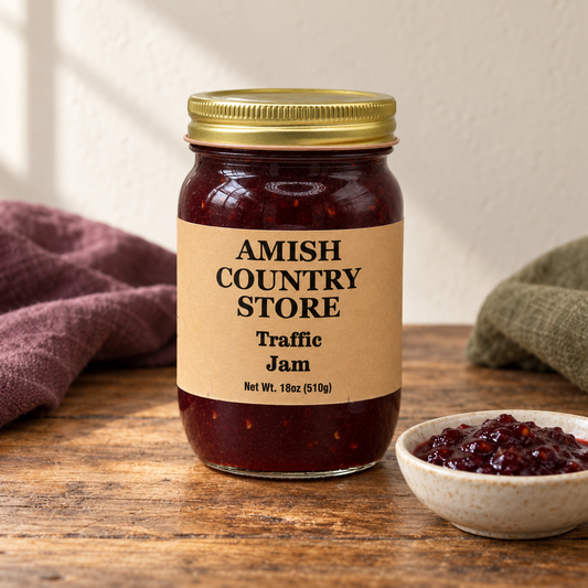 Amish Country Store Traffic Jam 18oz (510g) with its prepared contents.