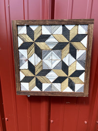 Amish Handmade Barn Quilt Wall Art – Reclaimed Barn Wood – 10.5” x 10.5”