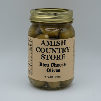 Old-Fashioned Bleu Cheese Stuffed Olives | Savory Queen Olives | 16 oz