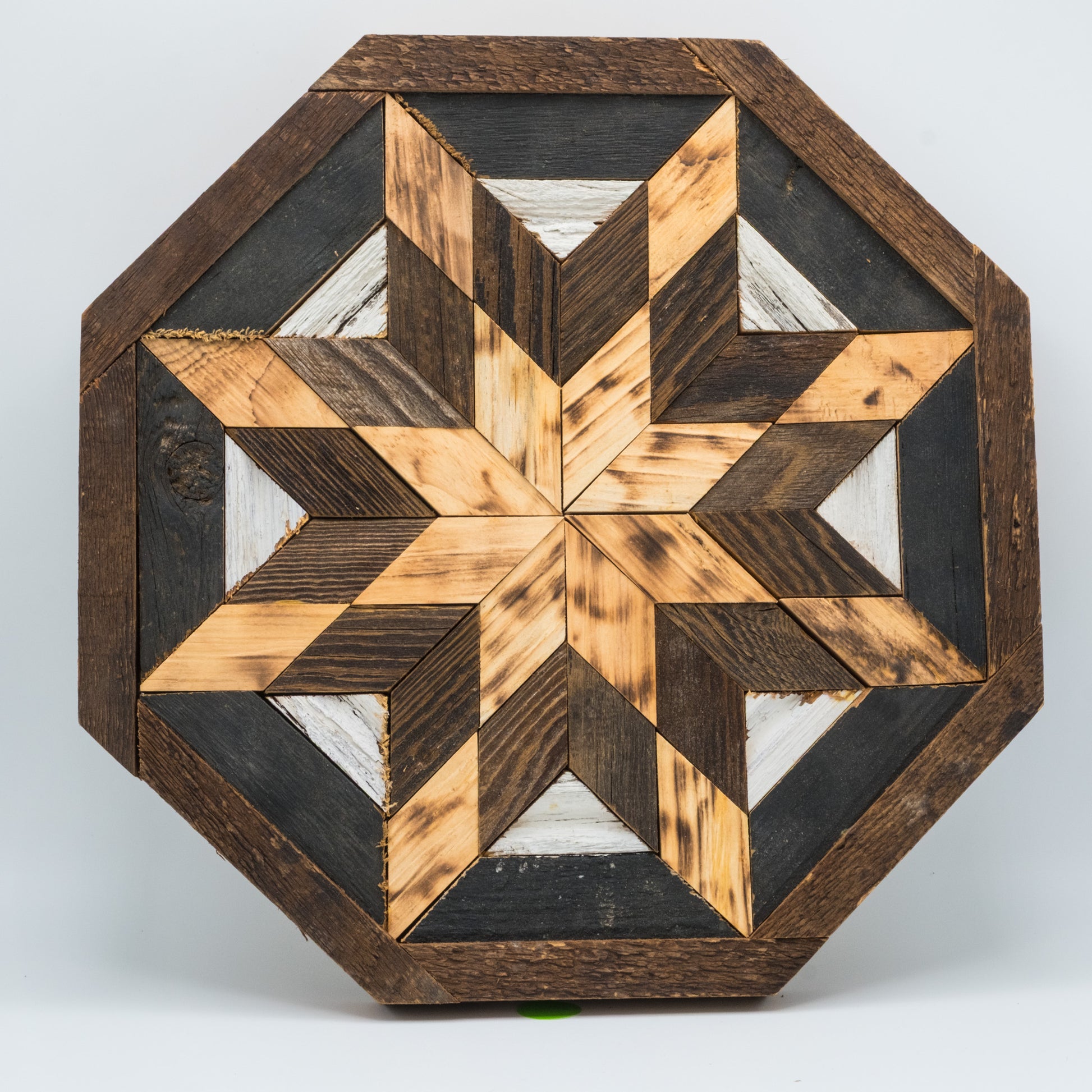 Wooden star-shaped puzzle on a white background
