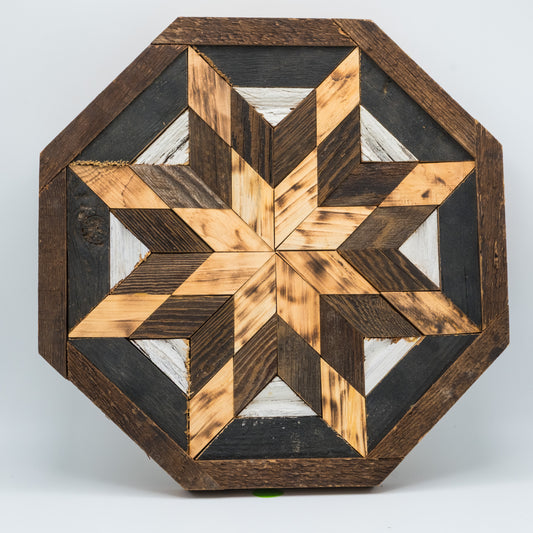 Wooden star-shaped puzzle on a white background