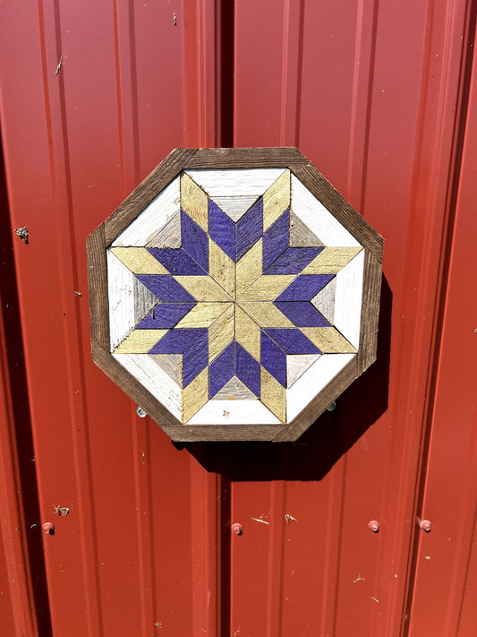 Amish Handmade Barn Quilt - Octagon (10.5 in x 10.5 in x 1 in)