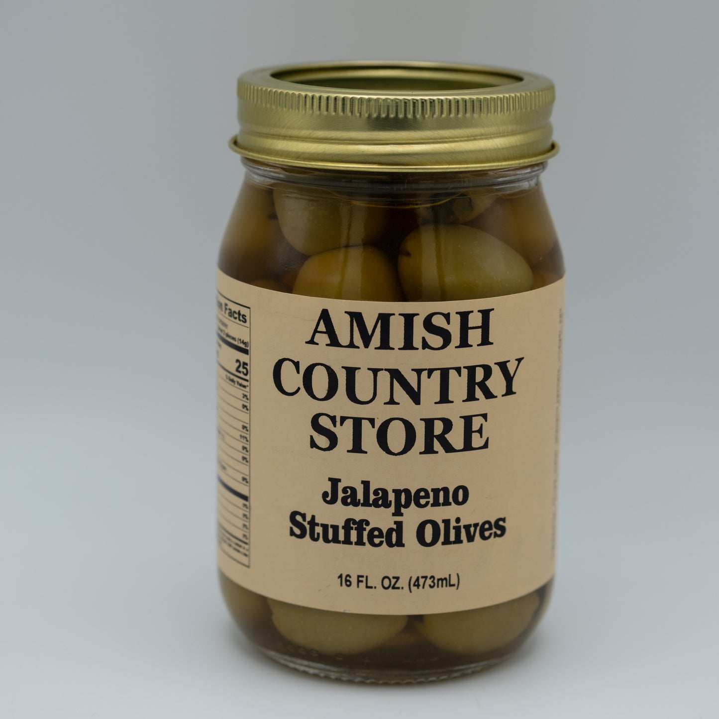 Old-Fashioned Jalapeno Stuffed Olives (16oz) | Amish Country Store