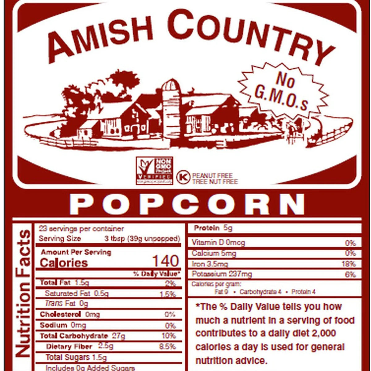 Ladyfinger Hulless Popcorn Kernels (2 lb Bag) | Amish Country Store