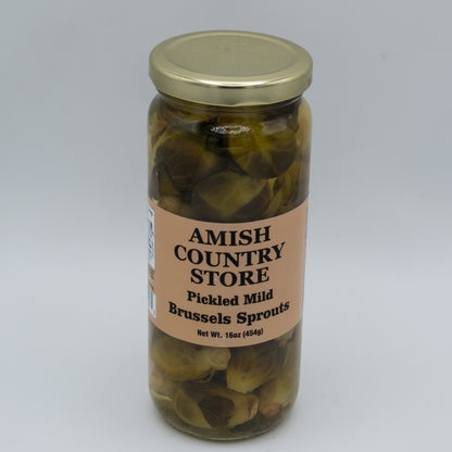 Old-Fashioned Mild Pickled Brussels Sprouts | Amish Country Store | 16 oz