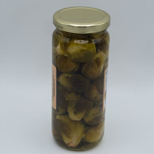 Old-Fashioned Mild Pickled Brussels Sprouts (16oz) | Amish Country Store