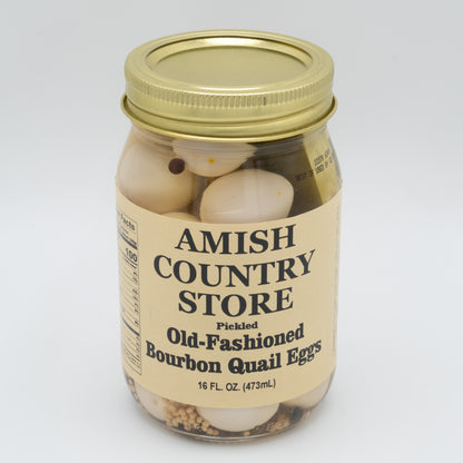 Pickled Old-Fashioned Bourbon Quail Eggs (16 oz) | Amish Country Store