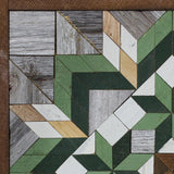 Amish Barn Quilt Wall Art, 2 by 2 Sage and Dark Green Stars