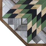 Amish Barn Quilt Wall Art, 3 by 3 Large Green and Black Star