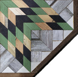 Amish Barn Quilt Wall Art, 3 by 3 Large Green and Black Star