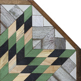 Amish Barn Quilt Wall Art, 3 by 3 Large Green and Black Star