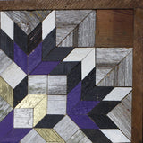 Amish Barn Quilt Wall Art, 2 by 2 Purple, Black, and Gold Flower