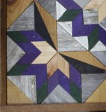 Amish Barn Quilt Wall Art, 2 by 2 Purple and Green Flowerburst