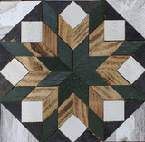 Amish Barn Quilt Wall Art, 2 by 2 Sage and Green Star