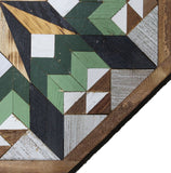 Amish Barn Quilt Wall Art, 2 by 2 Octagon: Sage and Green Star