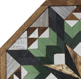 Amish Barn Quilt Wall Art, 2 by 2 Octagon: Sage and Green Star