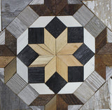 Amish Barn Quilt Wall Art, 2 by 2 Octagon: Neutral Color Starburst