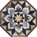 Amish Barn Quilt Wall Art, 2 by 2 Octagon: Neutral Color Starburst