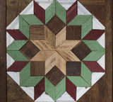 Amish Barn Quilt Wall Art, 30 by 10.5 Green and Red Flowers