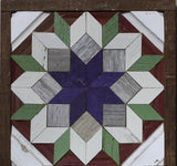 Amish Barn Quilt Wall Art, 30 by 10.5 Green and Purple Flowers