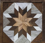 Amish Barn Quilt Wall Art, 30 by 10.5 White and Brown Stars