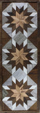 Amish Barn Quilt Wall Art, 30 by 10.5 White and Brown Stars