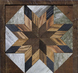 Amish Barn Quilt Wall Art, 30 by 10.5 Black and Brown Stars