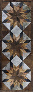 Amish Barn Quilt Wall Art, 30 by 10.5 Black and Brown Stars