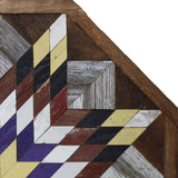 Amish Barn Quilt Wall Art, 2 by 2 Octagon: Red, Yellow, and Purple Star