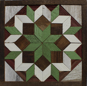 Amish Barn Quilt Wall Art, 10.5 x 10.5 Sage Flower