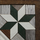 Amish Barn Quilt Wall Art, 10.5 x 10.5 Green and White Stars