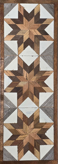 Amish Handmade Barn Quilt Wall Art – Reclaimed Barn Wood – 10.5” x 30”