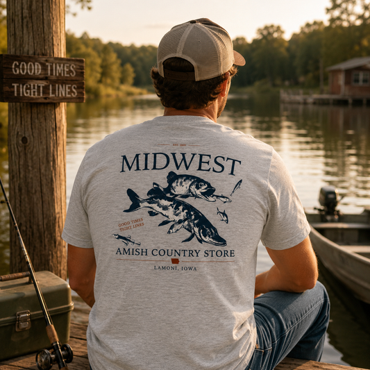 “Tight Lines, Good Times” Midwest Fishing T-Shirt – Amish Country Store