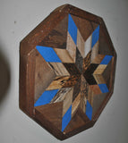 Amish Barn Quilt Wall Art, 1 by 1 octagon-blue and natural star*