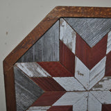Amish Barn Quilt Wall Art, 10.5 x 10.5 octagon- red white star*