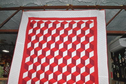 Top half of tumbling block quilt 