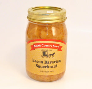 Bacon Bavarian Sauerkraut 16 oz - Amish Country Store- bringing Amish quality into your home.