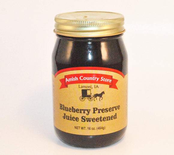 Blueberry Preserve Juice Sweetened 16 oz - Amish Country Store- bringing Amish quality into your home.