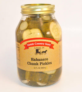 Habanero Chunk Pickles 32 oz - Amish Country Store- bringing Amish quality into your home.